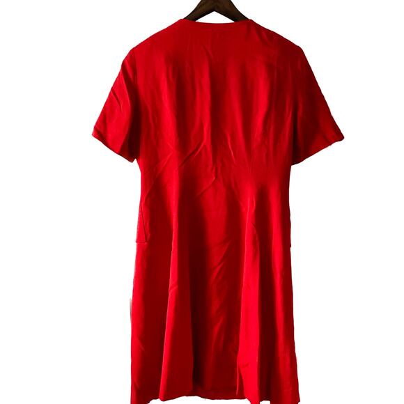 Vintage 80s Robert Riel Saks 5th Ave Lipstick Red Dress/Duster size 14 L large - Picture 6 of 8